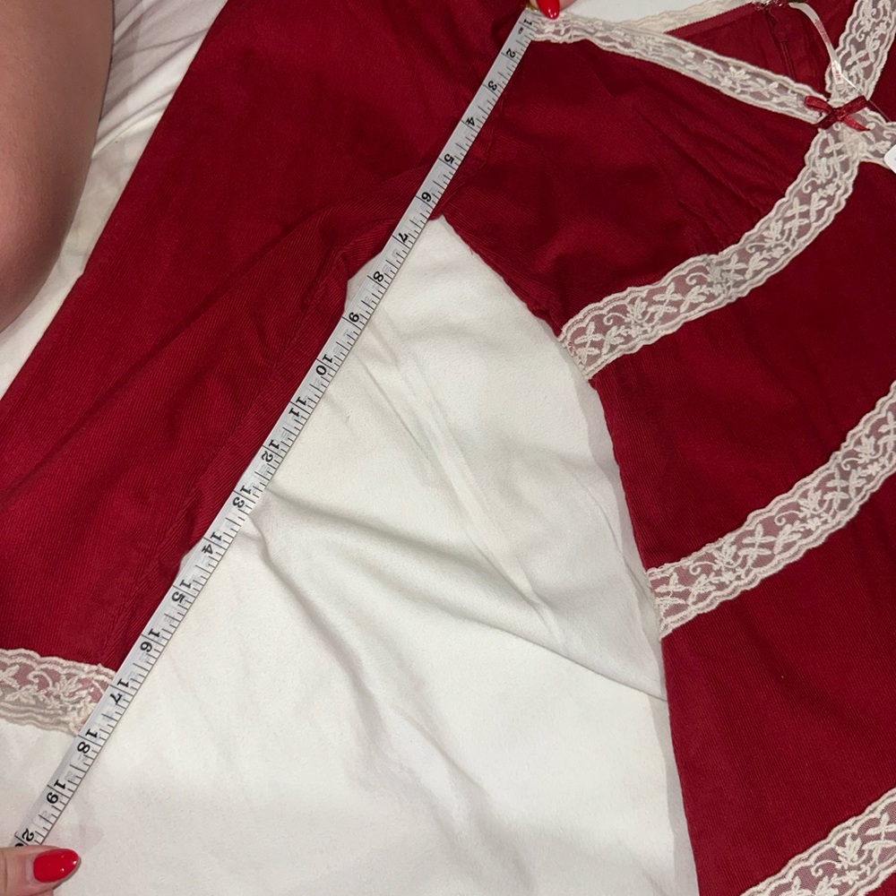 Free People Red Dress with White Lace Detail - Picture 8 of 8